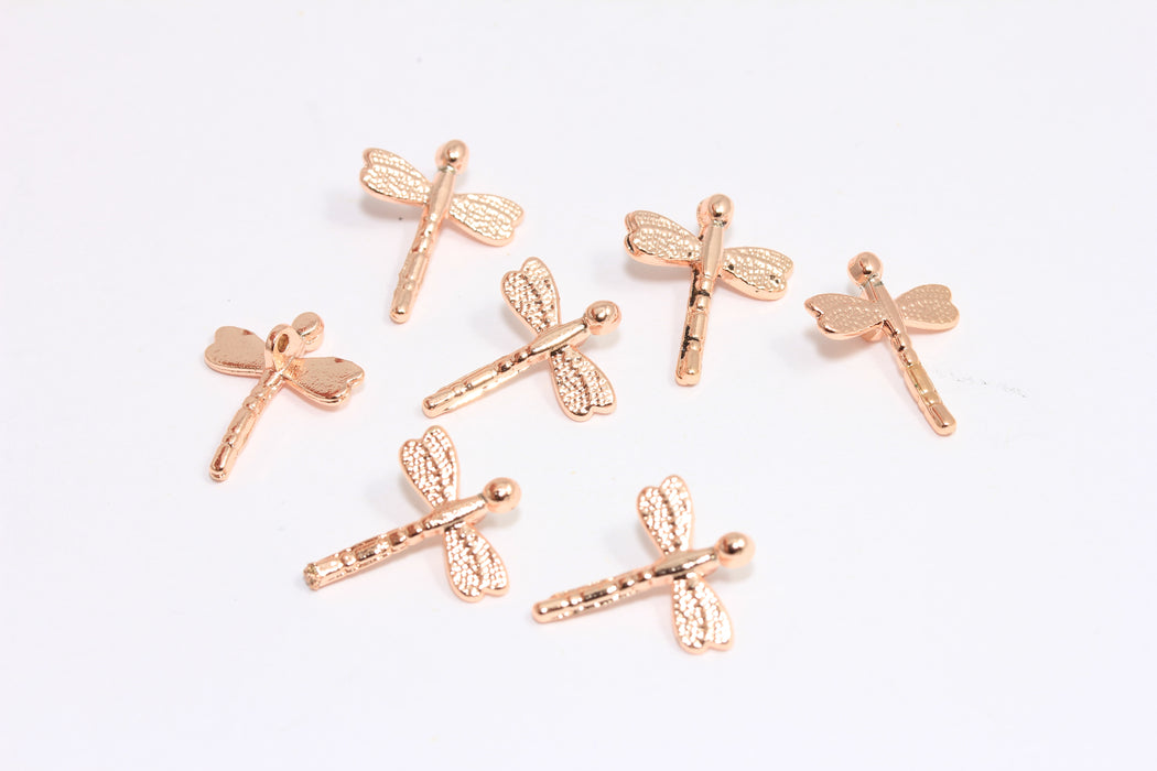 13x17mm Gül Altın Kaplama Yusufçuk Takıları, Küçük Takı, Yusufçuk Boncukları, ROSE56