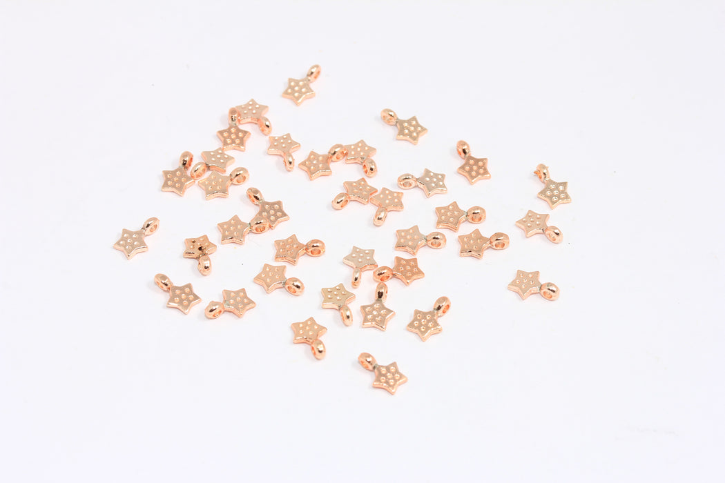 5x7mm Gül Altın Yıldız Takılar, Yıldız Kolye, Gül Altın Bilezik ROSE217