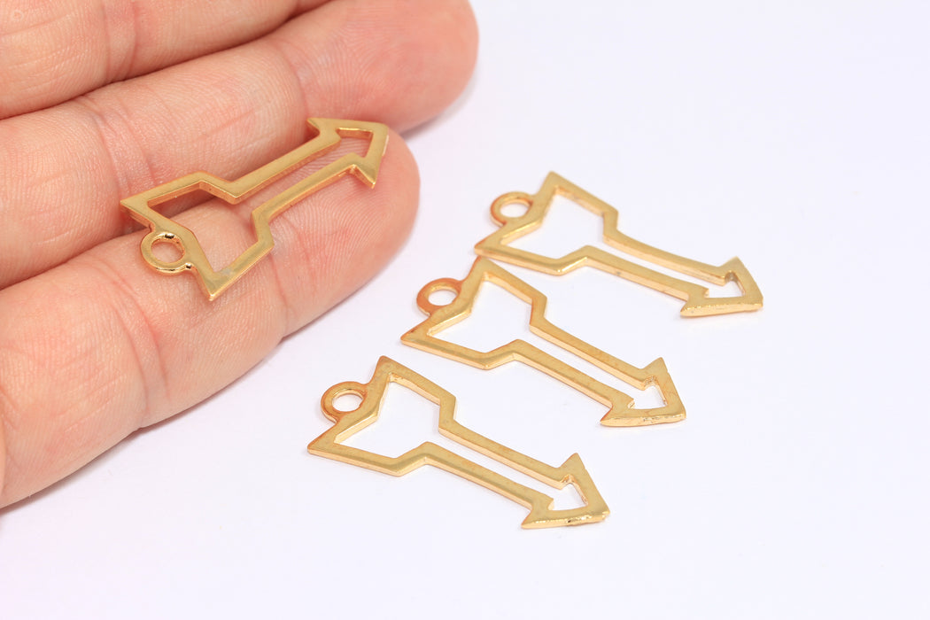 Shiny Gold Arrow Charms