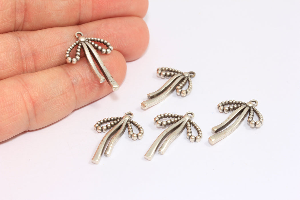 18x26 mm Antik Gümüş Fiyonk Takılar, Fiyonk Bilezik Takılar, Sevimli Fiyonk Takılar, XP446
