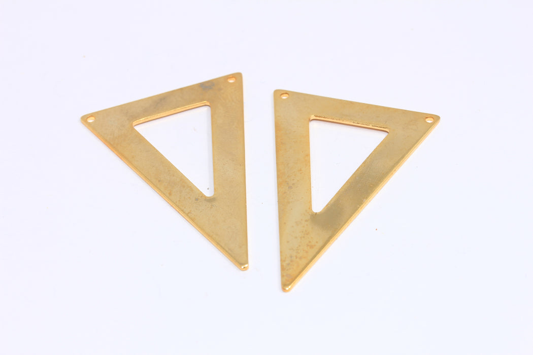 30x46mm 24k Shiny Gold Triangle, Triangle Charms, BRT571
