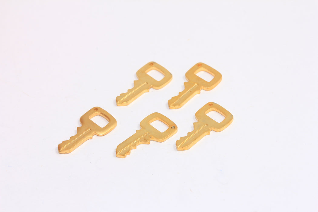 10x20mm 24k Matt Gold Key Charms, Key Pendant, Gold Key Charm, Necklace Key Charm, BRT595