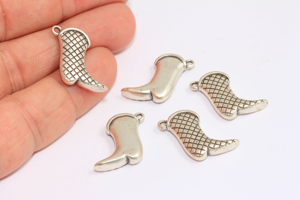8x20 mm Antik Gümüş Çizme Takıları, Kovboy Çizmeleri Takıları, Kovboy Takıları, BRT493