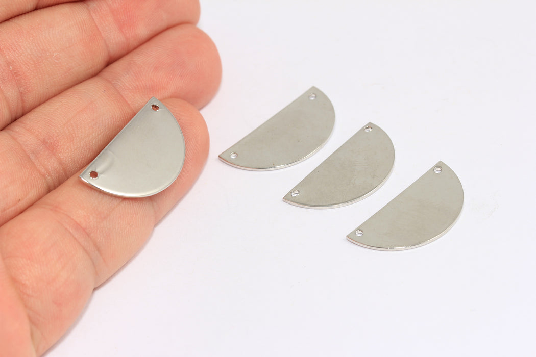 13x25 mm Rodyum Kaplamalı Yarım Daire, Yarım Ay Damgalama Boşluğu, Hilal Ay Takıları, BRT581