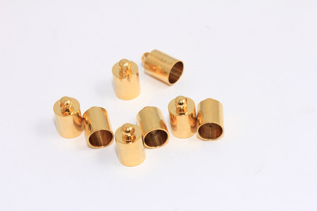 8x11mm 24 Ayar Parlak Altın Uç Kapağı, İç Boyut 7 mm, Uç Kapakları, BRT784
