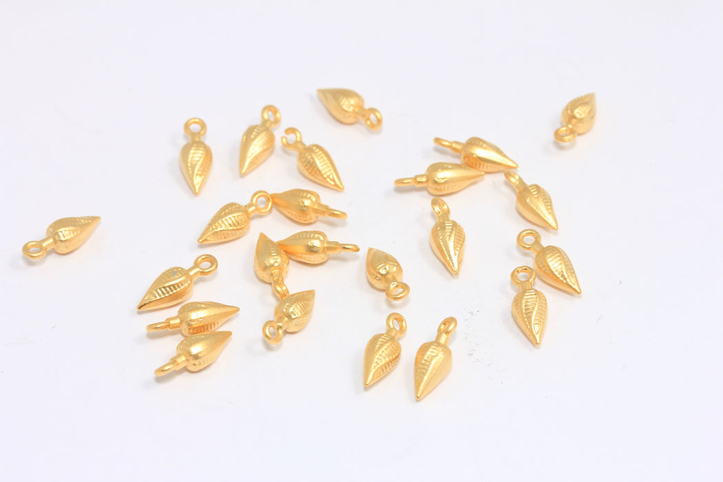 Ciondoli a goccia in oro opaco 4x12 mm, mini ciondolo a goccia, perline per bracciale, BRT786