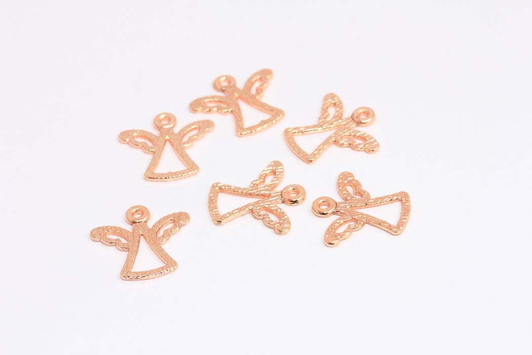 Rose Gold Plated Angel Charms, Rose Gold Angel Pendant, ROSE456