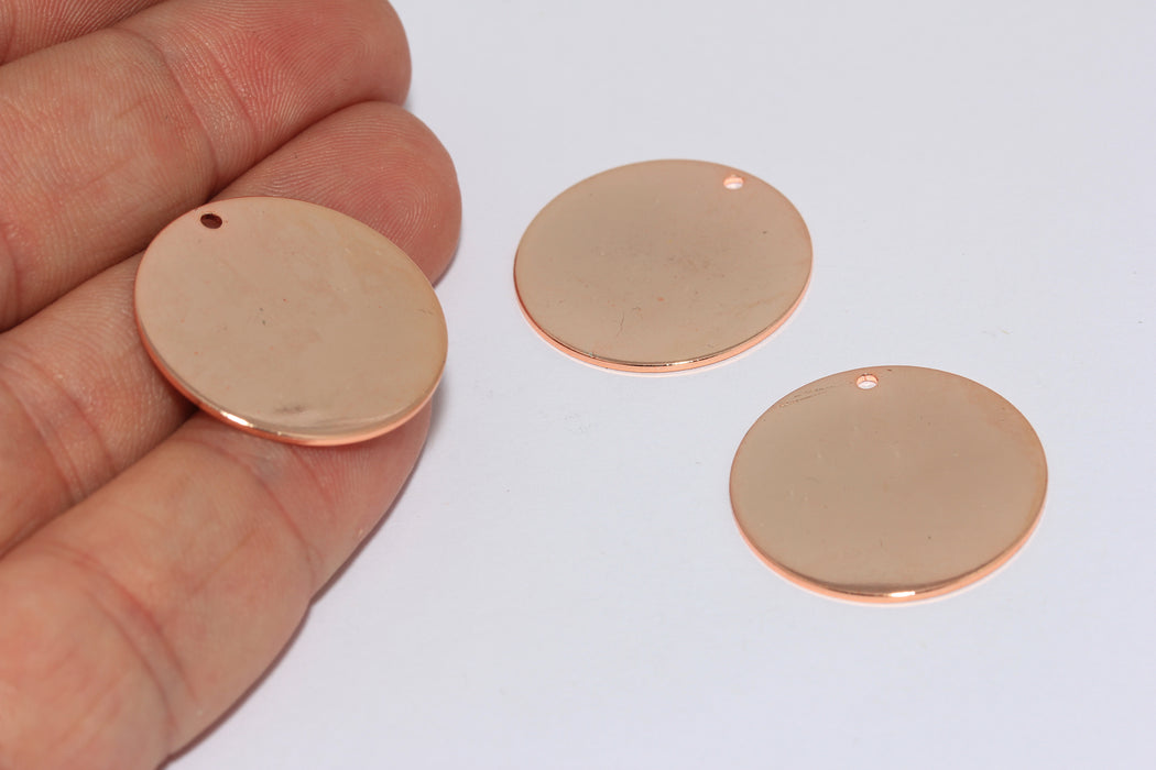 25mm Rose Gold Plated Medallion, Round Disc Charms, Stamping Medallion Charms, ROSE489