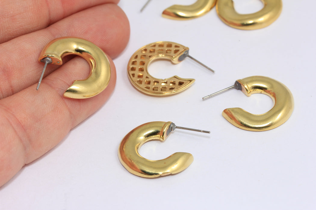 Flat Hoop Earrings, Circle Earrings, Tube Earrings