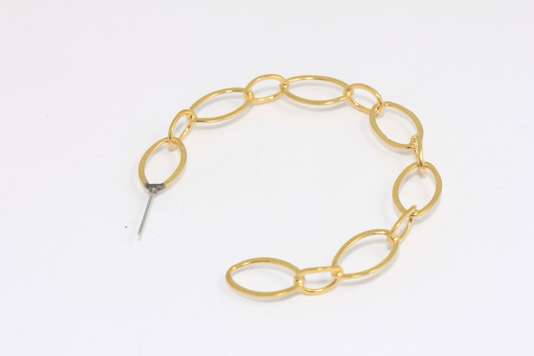 Modern Earrings, Chain Style Large Hoops