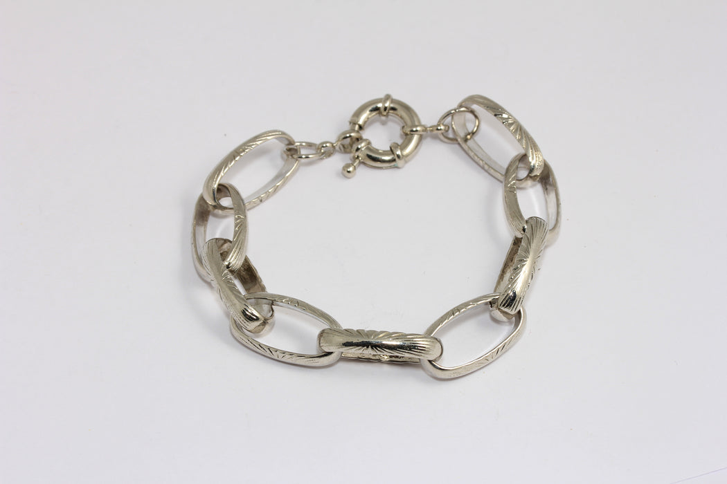 Rhodium Plated Chain Link Bracelet