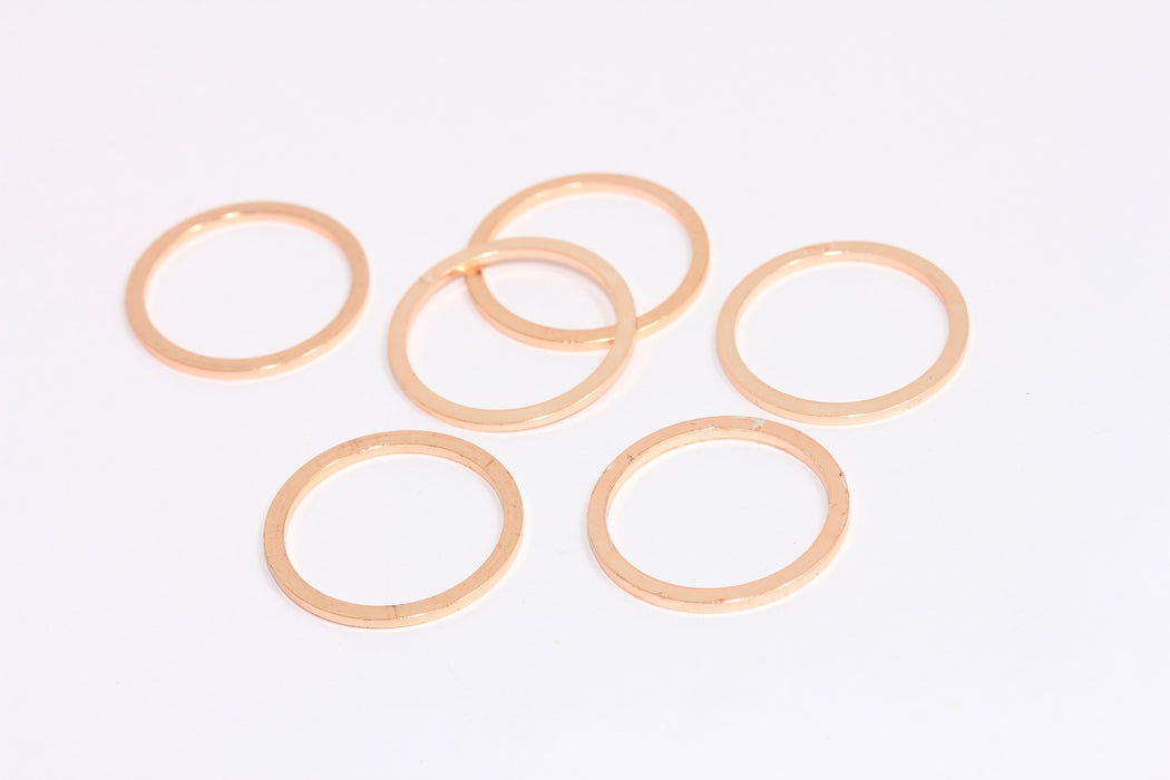 20 mm Gül Altın Kaplama Kapalı Yüzükler, Altın Daire Takılar, Halka Boncuklar, Bağlantı Halkası, ROSE609