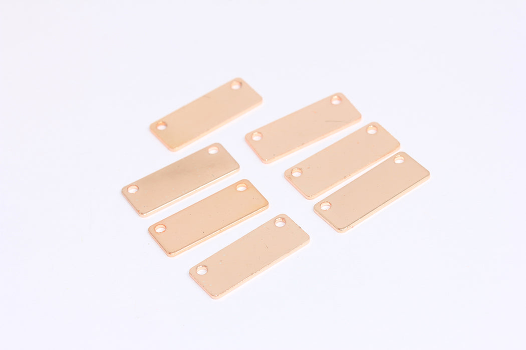 8x20mm Rose Gold Plated Bar, Two Hole Bars, Stamping Blank Bar, Connector Bar, ROSE588