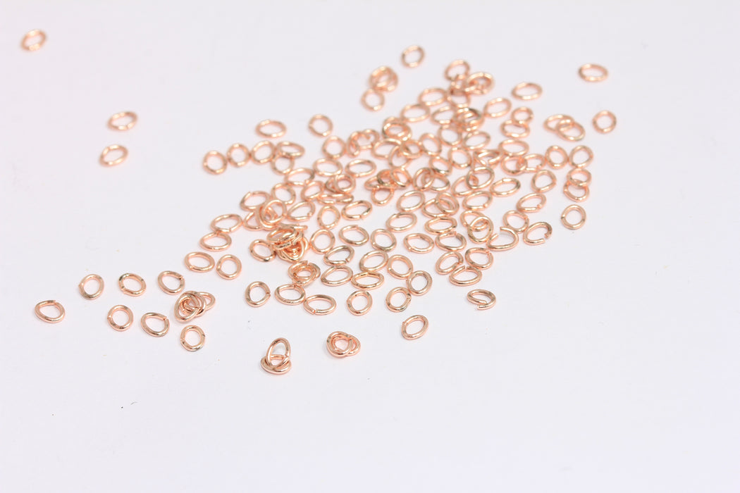 Rose Gold Plated Oval Jump Rings