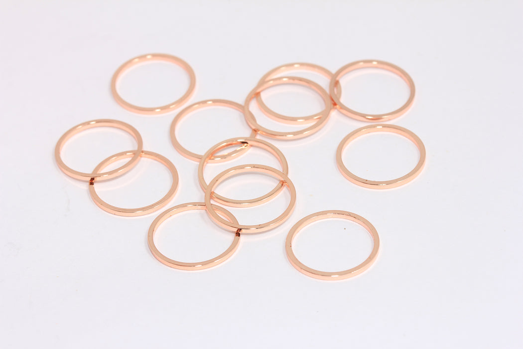 16mm Rose Gold Closed Ring, Connectors, Circle Connector, ROSE530
