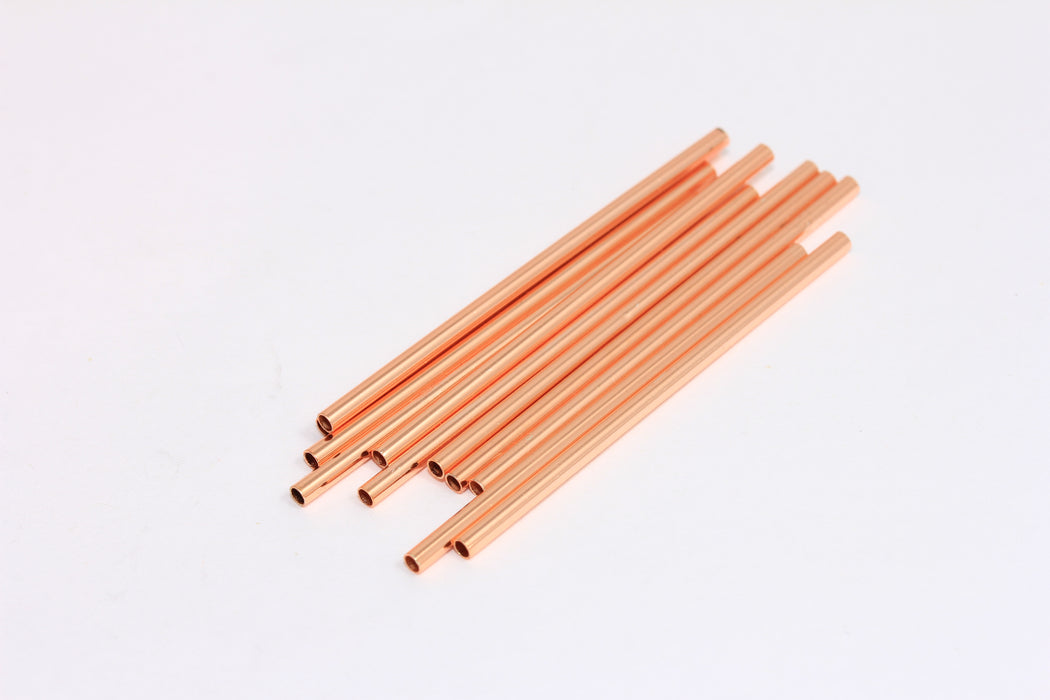 2x50 mm Gül Altın Kaplama Ara Parça Tüpler, Tüp Boncuklar, Uzun Bilezik Tüpler, ROSE640