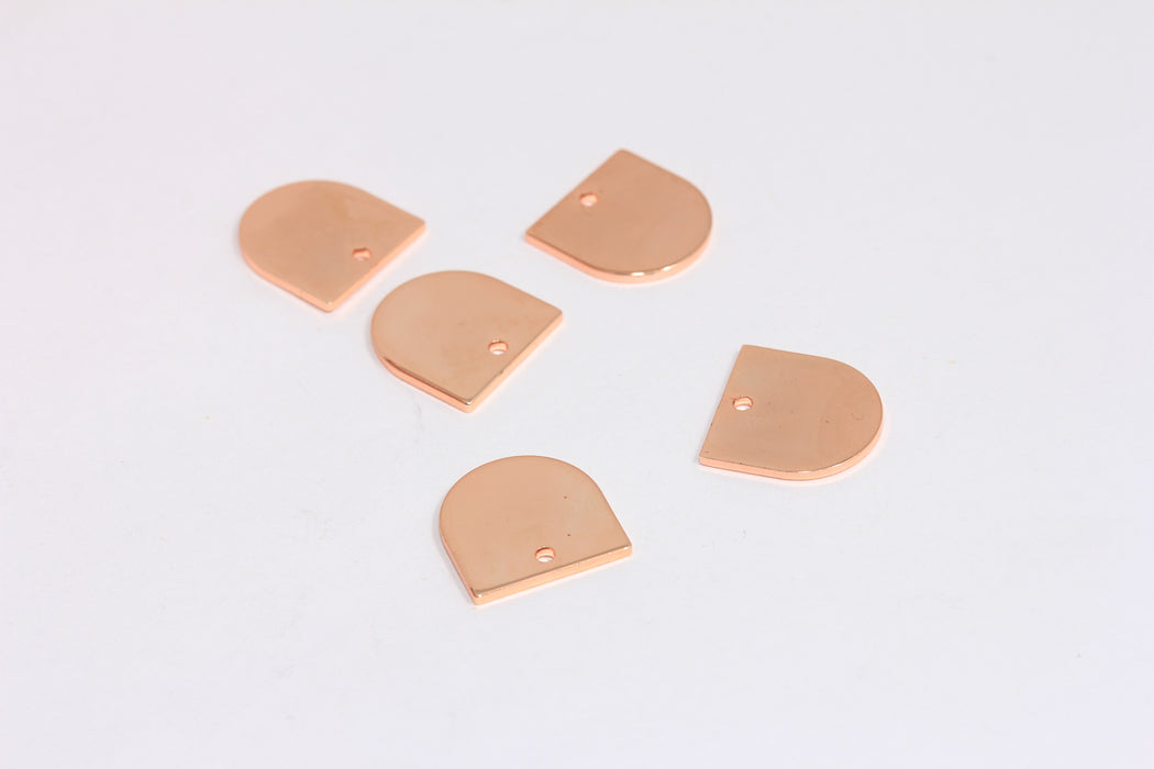 13mm Rose Gold Plated Drop Charms, Drop Pendant, Bracelet Beads, Semicircle Charms, ROSE516