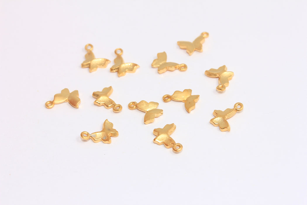 7x10mm 24 Ayar Altın Kelebek Takıları, Mini Kolye Takıları, MTE15