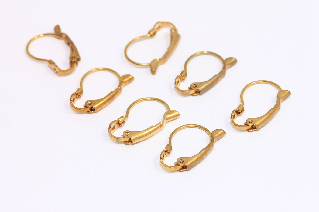 11x17mm Raw Brass Ear Wires, Raw Brass Fish Hooks, Earring Settings, CMR110