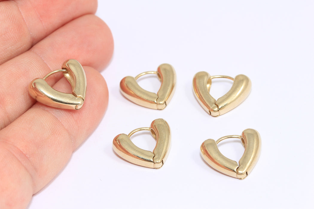 Heart Hoops, Lever Back Earrings