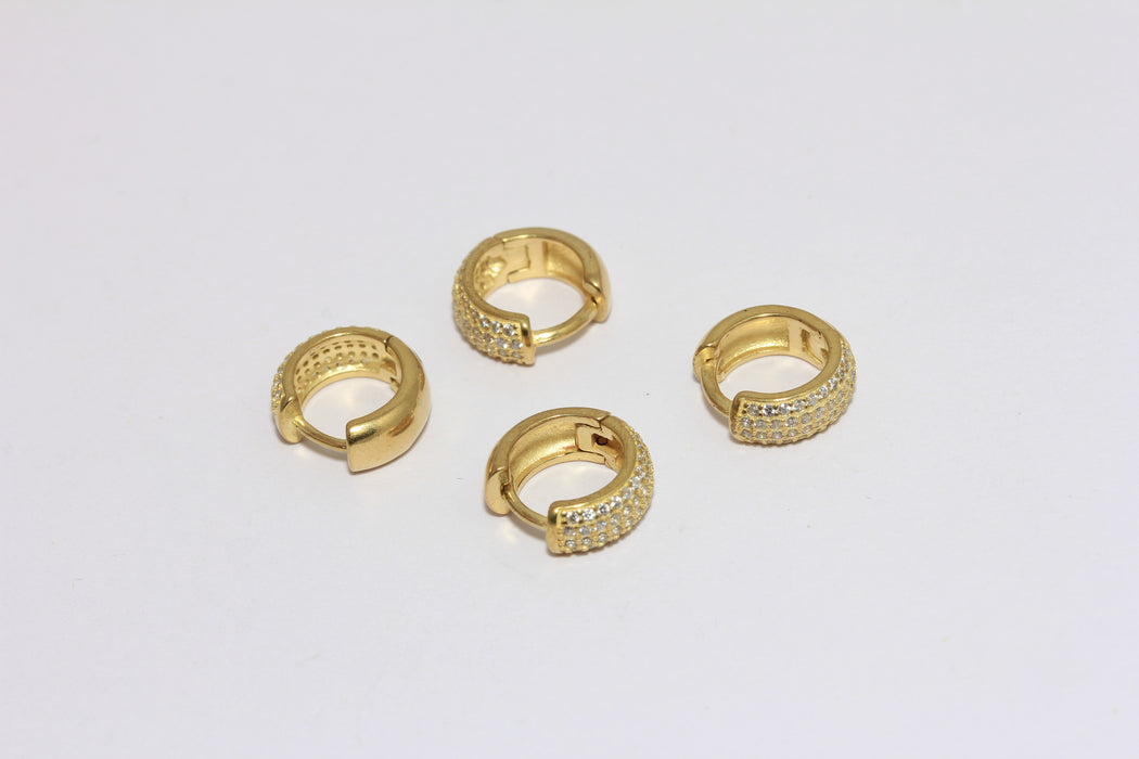 Small Hoop Earrings, CZ Huggie Hoops Earrings