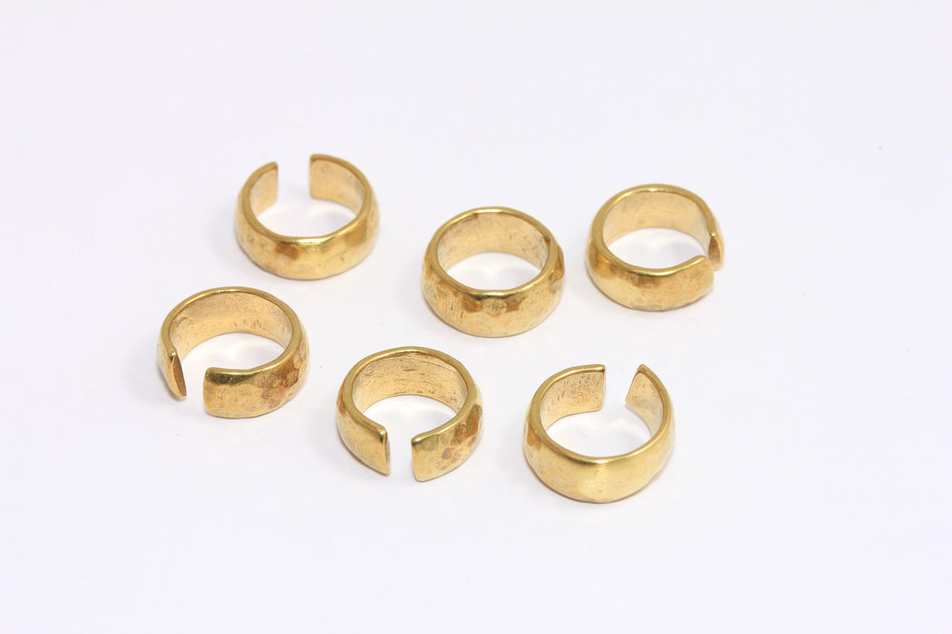 10mm Raw Brass Hammered Ear Cuff, Non Pierced Earrings, Textured Ear Cuff Earrings, Wide Ear Cuffs, MTE50