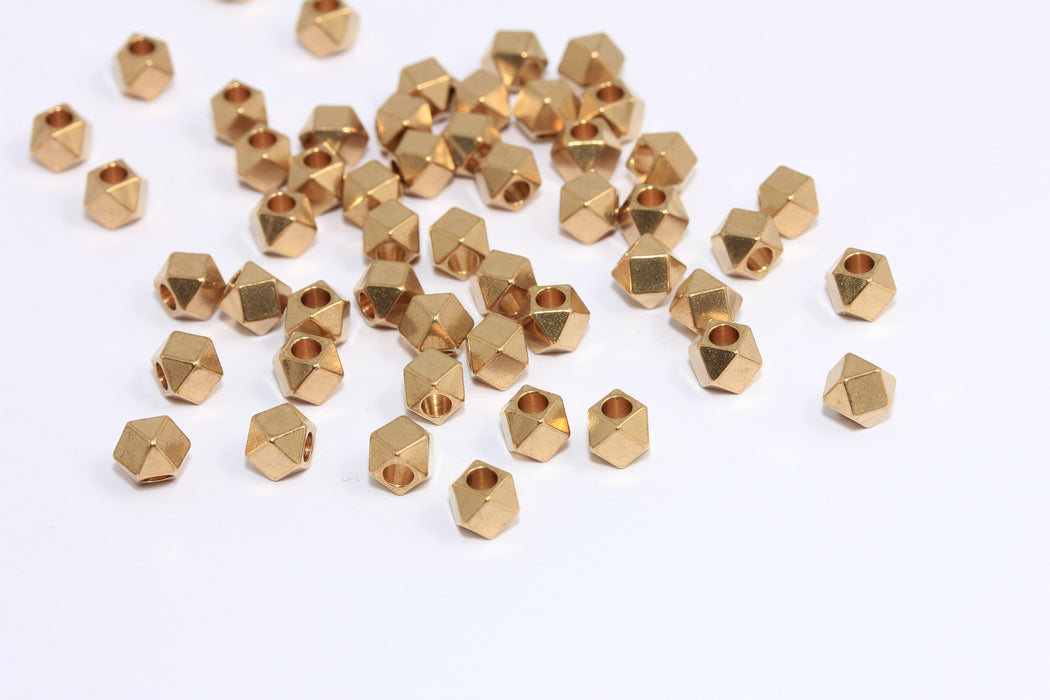 Faceted Cube Charms, Macrame Beads