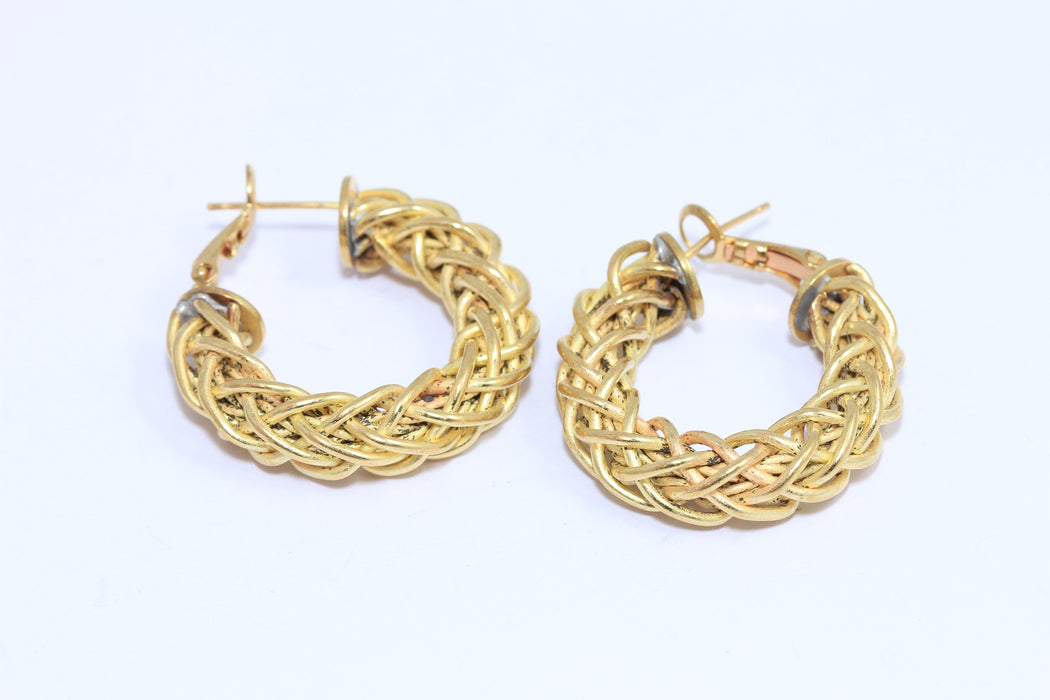 Hoop Earrings, Braided Earring Hoops