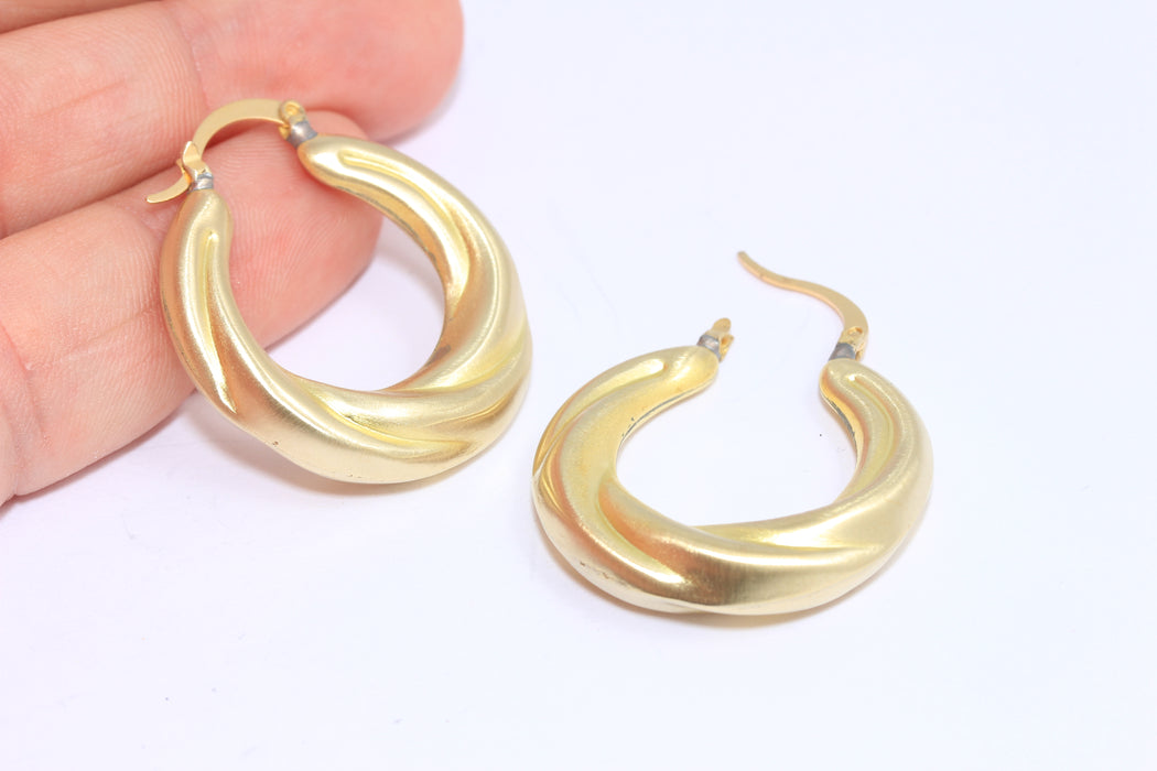 Braided Earring Hoops, Midi Hoops