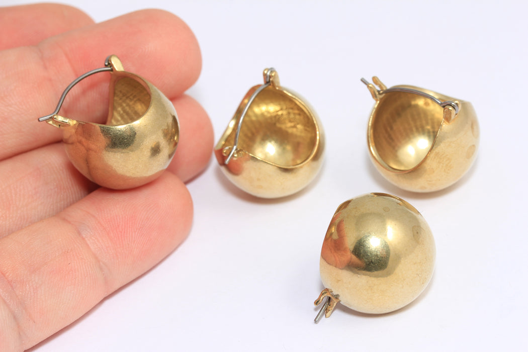 Puffed Hoop Earrings