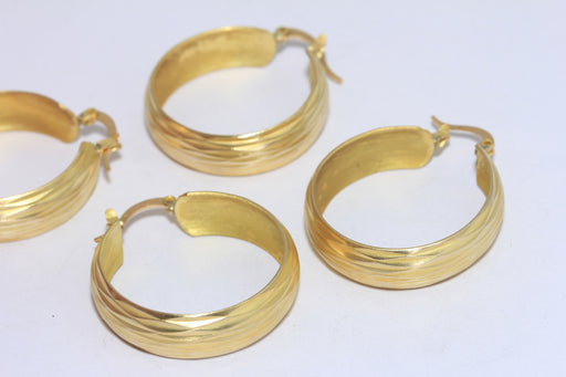 Midi Hoop Earrings, Brass Round Earrings