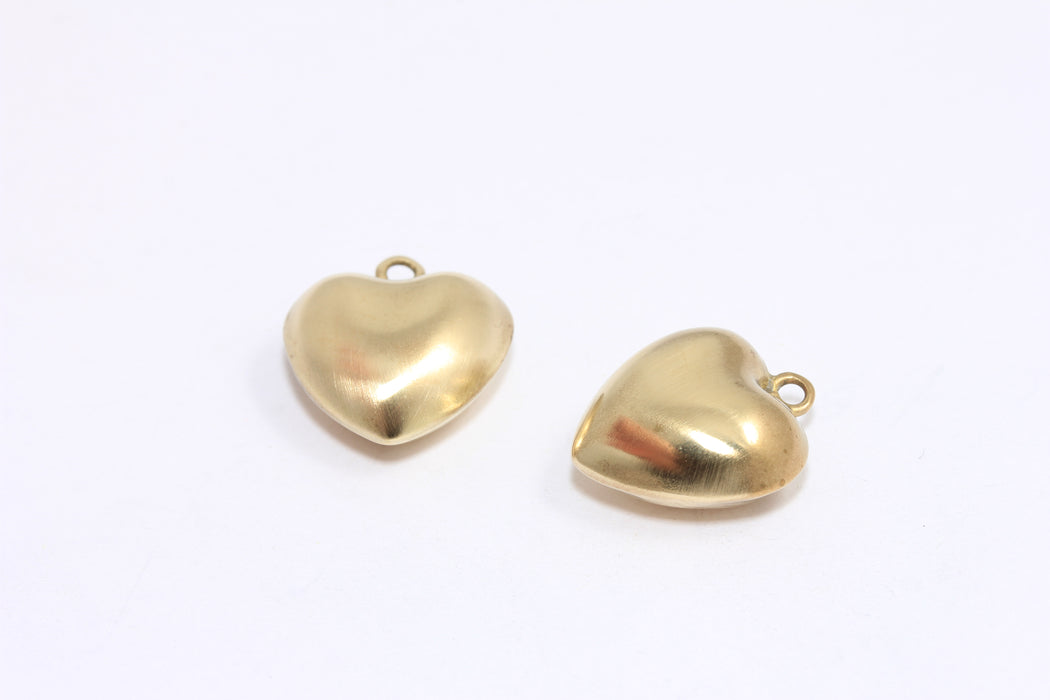 Brass Puffed Heart