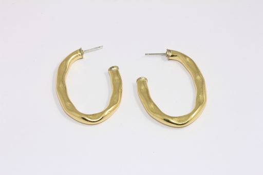Oval Hammered Hoops, Hoop Earrings