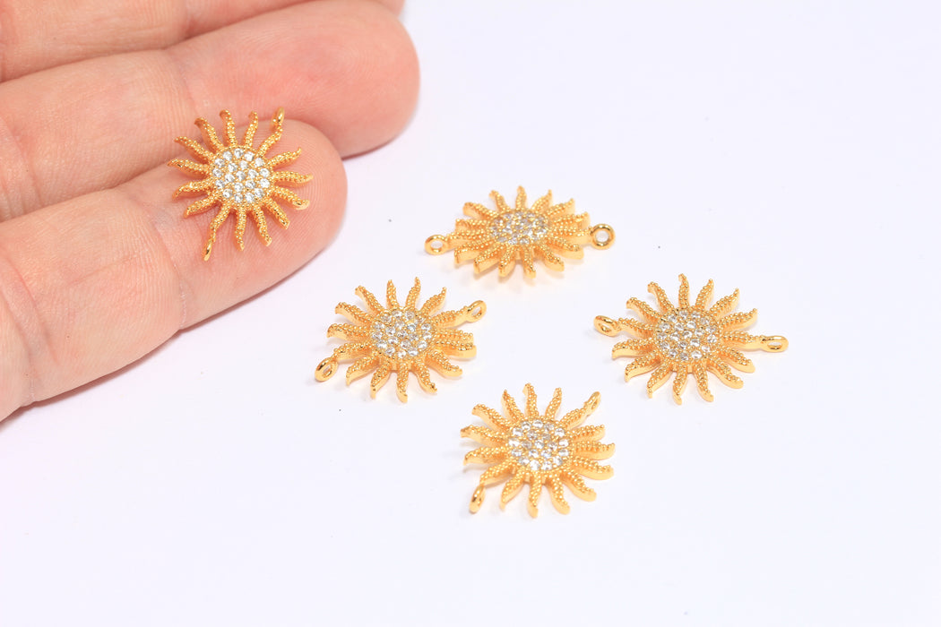Shiny Gold Sun Charms