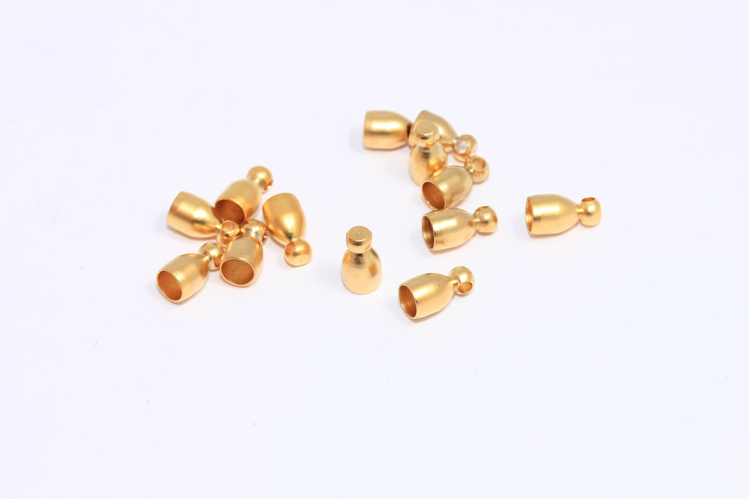 24k Matt Gold Cone Bead Caps, Inner Size 4mm, Cord End, Cord Tip, End Cap, Bead Cap, MTE1348