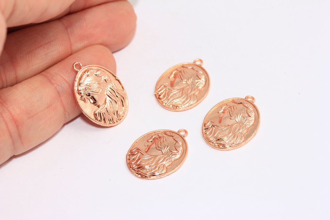 Rose Gold Medallion Charm