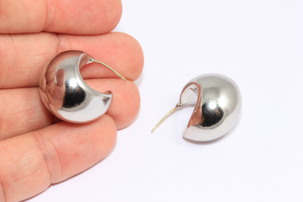 Ball Stud Earrings, Puffed Drop Ball Earrings