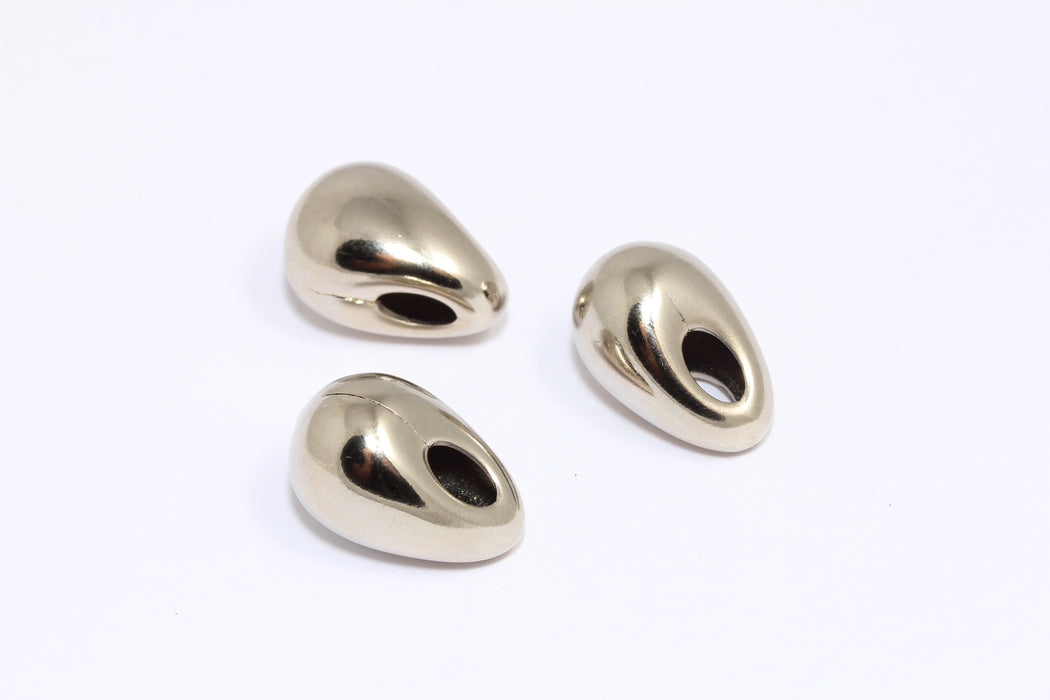 15x20mm Rhodium Plated Drop Charm, Drop Pendant, Teardrop Charm, Puffed Drop Beads, MTE1308-1