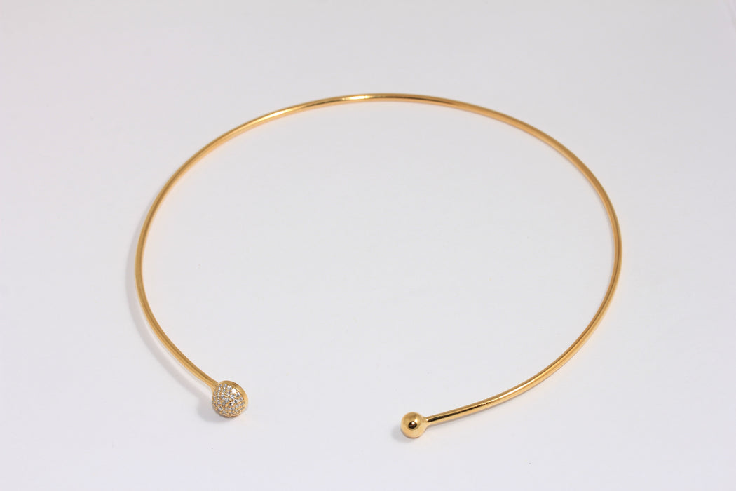 Gold CZ Ball Choker