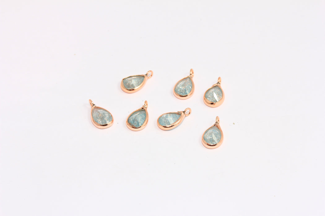CZ Light Blue Drop Charms