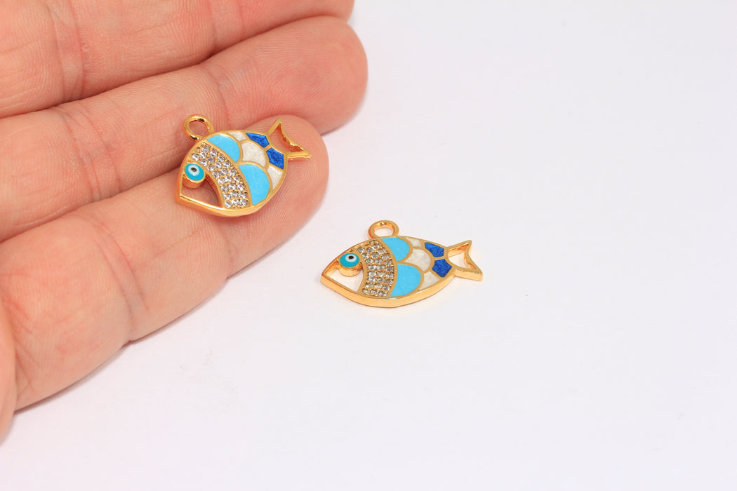 Shiny Gold Fish Charms