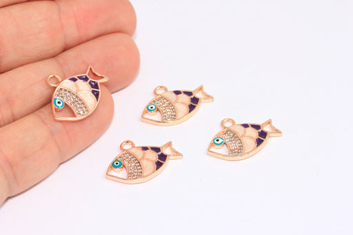 Rose Gold Fish Charms