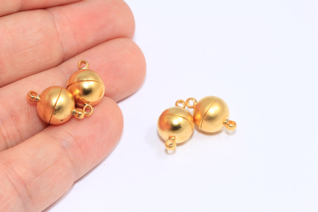 Matt Gold Ball Magnetic Clasps
