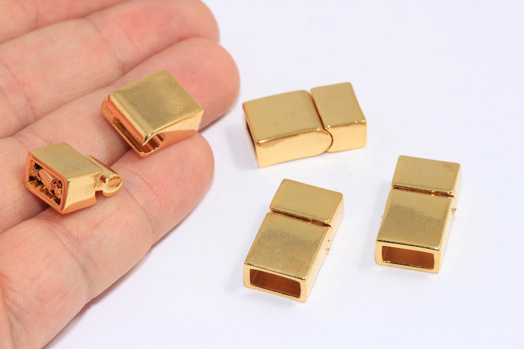 Shiny Gold Bracelet Magnet Clasps