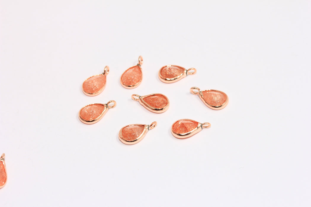 CZ Pink Drop Charms