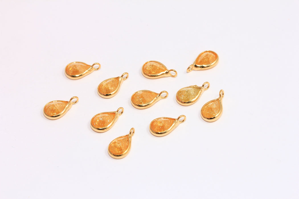 CZ Yellow Drop Charms