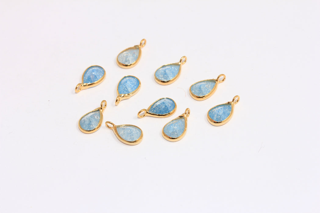CZ Blue Drop Charms