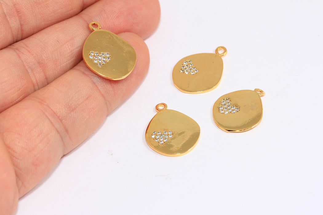 Shiny Gold CZ Drop Charms
