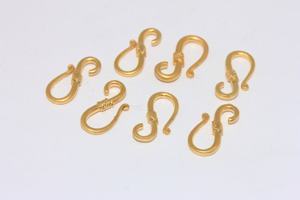 Amo da pesca in oro opaco 24k 8x19 mm, ciondolo a forma di amo da pesca, fermagli per amo da pesca, MGN35