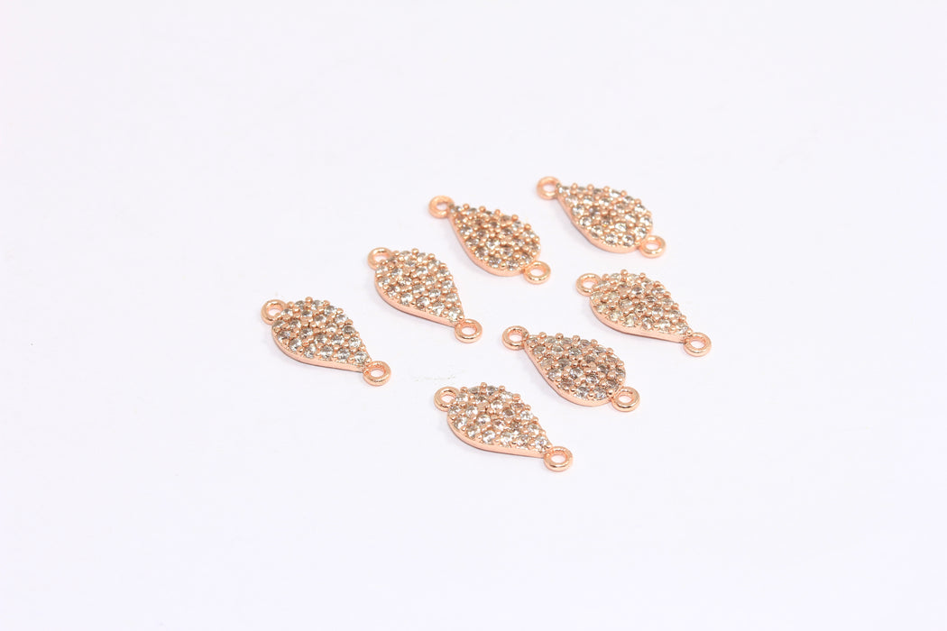 6x12 mm Gül Altın Tılsımlar, Damla Tılsımlar, Mikro Döşeme Damla Boncuklar, ZRCN226